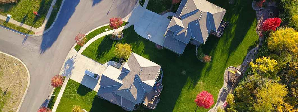 aerial photo of residential subdivision